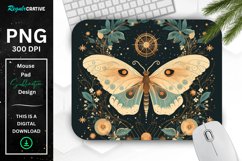 Vintage Moon Moth Mouse pad Product Image 1