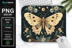 Vintage Moon Moth Mouse pad Product Image 1