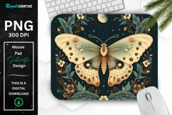 Vintage Moon Moth Mouse pad Product Image 1