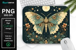 Vintage Moon Moth Mouse pad Product Image 1