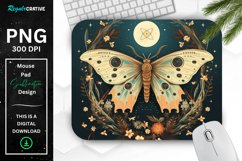 Vintage Moon Moth Mouse pad Product Image 1