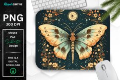Vintage Moon Moth Mouse pad Product Image 1