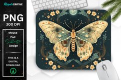 Vintage Moon Moth Mouse pad Product Image 1