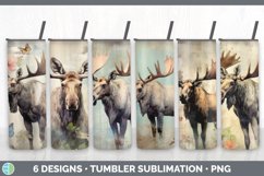 Bundle of six Decoupage Moose Tumbler designs.