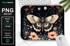 Vintage Moth with Floral at Night Mouse pad PNG Product Image 1