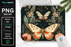 Vintage Moth And Floral Mouse Pad Product Image 1