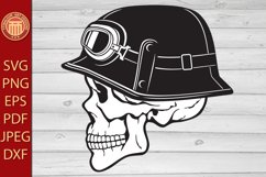 Biker Skull Vintage Motorcycle Helmet - eps, svg, png files Product Image 1