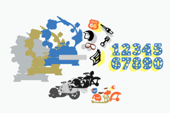 vintage motorcycle cake topper 3D SVG Product Image 3