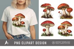Watercolor Vintage Mushroom Clipart Product Image 1