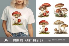 Watercolor Vintage Mushroom Clipart Product Image 1