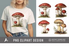 Watercolor Vintage Mushroom Clipart Product Image 1
