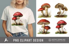 Watercolor Vintage Mushroom Clipart Product Image 1
