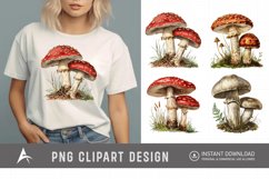 Watercolor Vintage Mushroom Clipart Product Image 1
