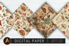 Vintage Mushrooms Digital Paper Product Image 1