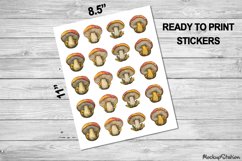 Mushroom Stickers Sheet | Foraging Fall Clipart PNG Designs Product Image 2