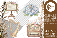 Vintage Music And Floral Sublimation Product Image 1