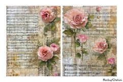 Vintage Old Music Notes and Roses Junk Journal Printable Product Image 2