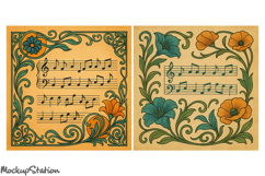 Vintage Music Note Papers Printable for Scrapbooking Crafts Product Image 2