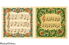 Vintage Music Note Papers Printable for Scrapbooking Crafts Product Image 3
