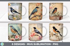 Bundle of six Decoupage Mynas Mug Wrap designs.
