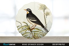 Vintage Myna Bird Spinner Sublimation Design PNG Product Image 1
