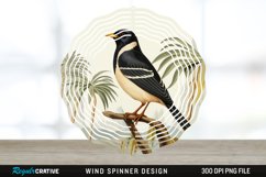 Vintage Myna Bird Spinner Sublimation Design PNG Product Image 1