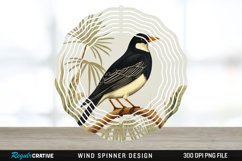 Vintage Myna Bird Spinner Sublimation Design PNG Product Image 1
