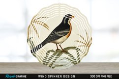 Vintage Myna Bird Spinner Sublimation Design PNG Product Image 1