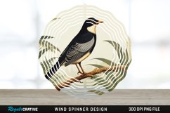 Vintage Myna Bird Spinner Sublimation Design PNG Product Image 1
