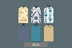 Vintage Nautical Seamless Pattern Shaped Tags Product Image 1