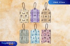 Vintage Newspaper Advertisement Patterned Shaped Tag Product Image 1