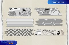 Vintage Newspaper Advertisement Patterned Shaped Tags Product Image 1