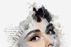 Vintage Newspaper Collage Portrait Art Photo Effect Product Image 7