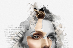 Vintage Newspaper Collage Portrait Art Photo Effect Product Image 8