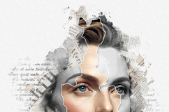Vintage Newspaper Collage Portrait Art Photo Effect Product Image 9