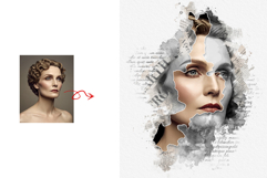 Vintage Newspaper Collage Portrait Art Photo Effect Product Image 2