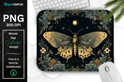 Vintage Night Moth Mouse Pad Product Image 1