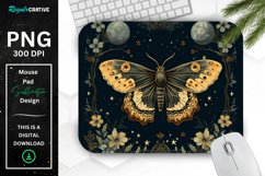 Vintage Night Moth Mouse Pad Product Image 1