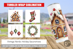 Nordic Holiday Decorations Tumbler Product Image 1