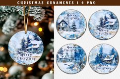Vintage Blue Winter House Ornament Product Image 1