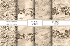 Sepia Nautical Digital Paper, Ocean Seamless Patterns Product Image 1