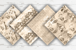 Sepia Nautical Digital Paper, Ocean Seamless Patterns Product Image 2