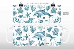 Vintage Ocean Life Ornament Mug Wrap PNG