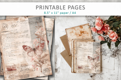 Shabby Chic Junk Journal Page, antique paper Product Image 4