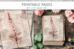 Shabby Chic Junk Journal Page, scrapbook paper Product Image 3