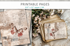 antique paper junk journal pages, vintage collage Product Image 6