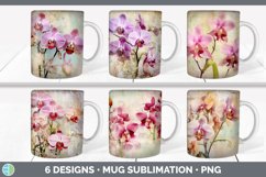 Bundle of six Decoupage Orchid Mug Wrap designs.