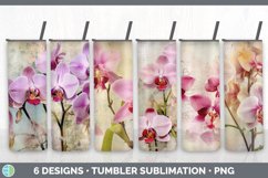 Bundle of six Decoupage Orchid Tumbler designs.