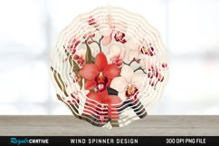 Vintage Orchid Flowers Wind Spinner Sublimation Design PNG Product Image 1
