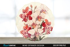 Vintage Orchid Flowers Wind Spinner Sublimation Design PNG Product Image 1